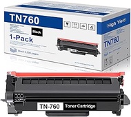 TN760 Toner Cartridge 1 Pack Replacement for Brother TN-760 Toner Cartridge Black High Yield to Use