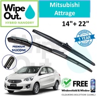 [PREMIUM] Mitsubishi Attrage WipeOut HYBRID NANODRY SILICONE Wiper Blade (Front Set)