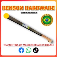 TRAMONTINA 22" Machete Knife with Wooden Handle Agricultural Tool / Alatan Pertanian Parang Brazil (