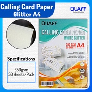 QUAFF Calling Card Paper 250gsm A4 Size Double Sided Glitter Cardstock Paper 50sheets