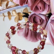 閃耀的車厘子-愛情/桃花/草莓晶/冰粉晶/白水晶/人緣/水晶手鍊