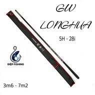 ( Chính hãng ) Cần Câu Tay GW LongHua 5H - PBL28i ngọn đặc chuyên đánh tổng hợp tặng kèm ngọn zin