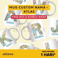 Custom Name Mug - Atlas World Map | Unique Cute Gift Souvenirs