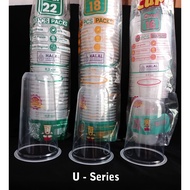 Clear Plastic Cup Oval Shape Hok Cup Oval Cup U Series 16 oz 18 oz 22 oz