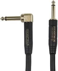 Monoprice 1/4-Inch TS Male to 1/4-Inch Right Angle TS Male Guitar/Instrument Cable - 10 Feet, Blue, 