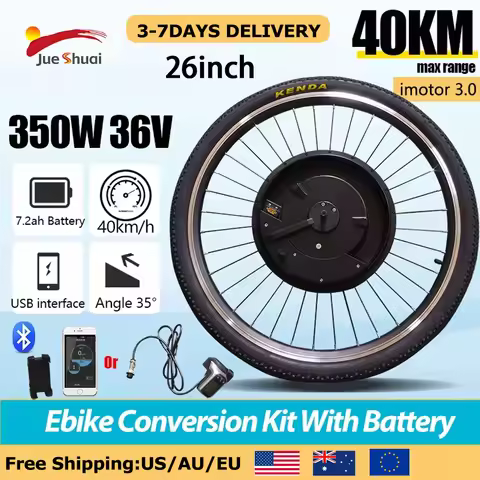 iMortor 3.0 36V 7.2Ah E-Bike Conversion Kit Front Motor 40KM/H Electric Bike Wheel Kit V Disc Brake 