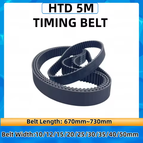 HTD 5M Rubber Timing Belt Length 670 675 680 685 690 695 700 705 710 715 720 725 730mm Belt Width 10