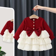 Qianqian Year Style New Year Dress Girl Princess 2025 Spring Autumn Fashionable New Style Dress Girl
