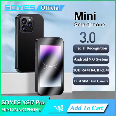 SOYES XS17 Pro 3.0" Mini Smart Phone Android9.0 Face ID 2GB RAM 16GB ROM Dual SIM Standby GPS 1950mA