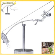JACOLR Kinetic Fishing Sculpture, Metal Gift The Fisherman Balancing Sculpture, Creative Handmade De
