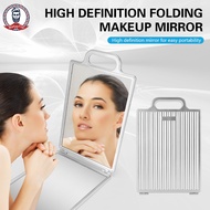 Spot#Salon hairdressing folding aluminum double-sided makeup salon home rear-view mirror square stri