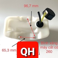 Fuel tank, fuel tank for small 2-stroke lawn mower 260 - 330 and GX25 - GX35 (ABS PLASTIC)