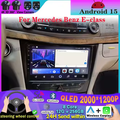 For Mercedes Benz E-class W211 E200 E220 E300 E350 E240 E270 E280 W219 Android 15 car Multimedia Pla