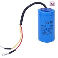 SOONA CD60 Run Capacitor, 250VAC Wire Included CD60 Start Capacitor, Durable 500uF CD60 Run Start Ca