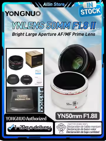 YONGNUO YN50mm F1.8 YN35mm F2 Wide-Angle Large Aperture Auto Focus Lens for Nikon F2Z Canon EF Mount
