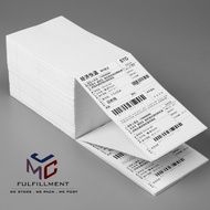 【Local Ready Stock】A6 Thermal Sticker Thermal Label Shipping Label AirwayBill ConsignmentNote 100*150mm FOLD TYPE 500PCS