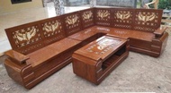 Furniture kursi sofa tamu model sudut piramid / kursi jati minimalis untuk ruang tamu kecil / kursi 