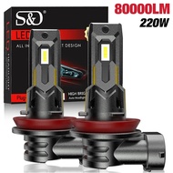 Strong👑 80000LM H8 H11 LED ไฟหน้า 9005 HB3 9006 HB4 Canbus 9012 HIR2 รถ 220W Turbo Led ไดโอดหลอดไฟ a