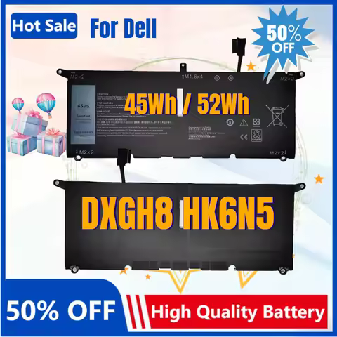HK6N5 DXGH8 Laptop Battery for Dell XPS13 9370 9305 9380 Inspiron 5390 5391 7191 7490 Latitude 3301 