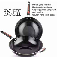 Enamel Pan 34cm Jumbo Teflon Thick Fireproof Non-Stick Frying Pan Wok Pan Frying Pan Frying Pan Multipurpose Frying Pan