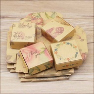 20pcs DIY handmade flower pattern gift package vintage kraft paper wedding candy package favors pack white part delivery gifts box