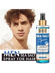 Spray de Sal Marina de 200 ml para hombres y mujeres para añadir espesor y brillo, spray esponjoso y voluminizador para ondas y rizos de playa. Laca para todo tipo de cabello Mist para la humedad y estilo mejorado. Sensación mejorada de capas.