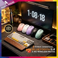 Bluetooth Silent Wireless Rechargeable Mouse 2.4GHZ Adaptor Adjustable Built-in Battery Mice