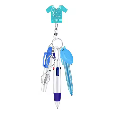 Accessories Retractable Nurse Pen Pack Portable Lanyard Nurse Badge Clip Keychain ID Badge Reels