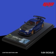 Diecast GDO Hunter Time Micro 1:64 Supra A80Z Blue Carbon Limited 499 Sport Car Collection Children'