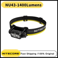 NITECORE NU43 Rechargeable Headlamp White &amp; Red Light Lantern Outdoor Camping Headlight Flashlight Built-in 3400mAh Battery