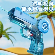 Mini Glock Water Gun Manual Burst Water Gun Transparent Color Water Gun Toy Automatic Bounce Water G