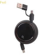 Fwd 2 In 1 Telescoping USB + Type C To Type C Cable 100W Charging Data Transfer 480Mbps Universal Co