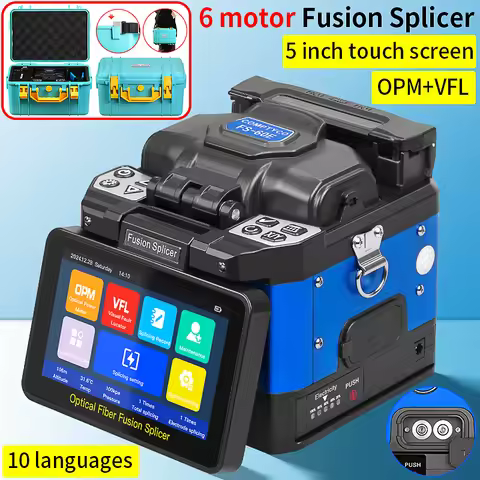 FS-60E/L-90C HD Touch Screen Fiber Optic Fusion Splicer Six Motors SM/MM Optical Fiber Core Welding 