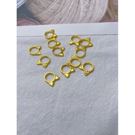 Cat Ear Running Ring Beaded Gold Accessories 14k16k DIY Handmade Crystal