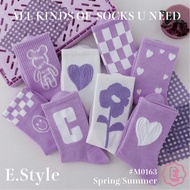 E. Stylem0163 Purple Socks ins Style Women's