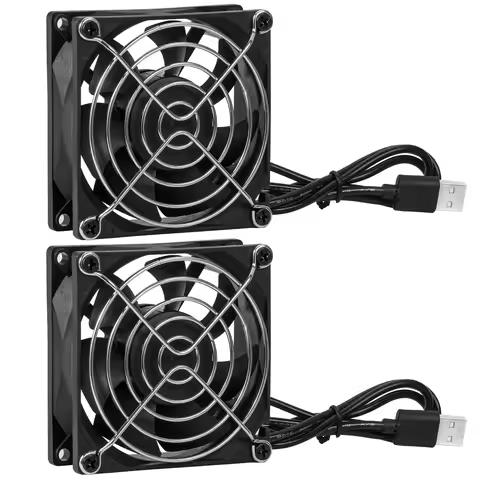 2pcs SXDOOL 80mm DC 5V USB Fan - Perfect for Computer and Router Cooling with Dual Ball Bearings and