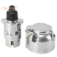 Trailer Accessories- 7 Pin Trailer Plug 12V Rv Sockets Towbar Towing 7Pin Metal Trailer Connectors