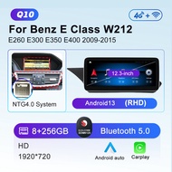 12.3" Car Radio For Mercedes Benz E Class W212 Wireless CarPlay Android Auto Multimedia Player Head