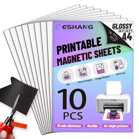 10/5 Sheets A4 Printable Glossy Magnetic Sheets Waterproof Inkjet Printing 16Mil Flexible Magnetic P