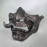 Resin Half Prajna Devil Horror Ghost Mask Halloween Demon Oni Samurai Props Adults Carnival Mask Cos
