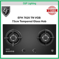 EF 73cm 2 Burner Tempered Glass Cooker Hob Gas Stove EFH 7620 TN VGB