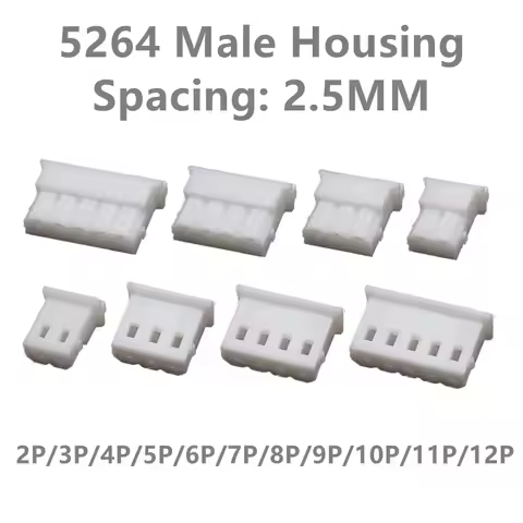 10PCS 50PCS lot 2.5MM 5264 Female Housing Connector 2.5mm Pitch 2P 3P 4P 5P 6P 7P 8P 9P 10P 11P 12P 