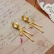 A Bow Titanium Steel Earrings High-End Gold Geometric Earrings Jewelry 619.5.9619.5.9