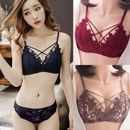 Bra Set Wanita Brukat ( Bra + Cd) Super Seksi Lingeriq