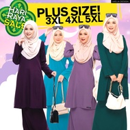 Kurung Plus Size 5XL 4XL 3XL Baju  Pesak Pahang Plain Murah Besar Ironless Tak Payah Gosok Moden