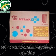 TERBAIK GELAS PLASTIK CUP OVAL MERK MERAK PLUS 16 OZ 18 OZ 22 OZ 7 GR