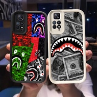 Q-22 Bape Black white Case for Xiaomi Redmi Note 10 10s 11s 11 2022