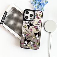 High Quality Casetify Sanrio Kuromi Sticker Wireless Magnetic Charging Mirror Casing For IPhone 15 Pro Max 14PLUS 11 12 13 12Pro Case Cover Soft Border Back PC Hard Bumper