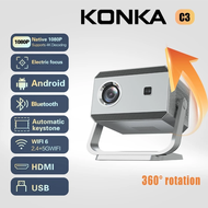 γKonkaγC3 Projector with WiFi and Bluetooth 1080P portable HD 4K projection starry sky projection ho