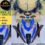 (STICKER TANAM/AIRBRUSH) RAPIDO COVER SET YAMAHA NVX V2 AEROX-155 (32) BLACK BLUE